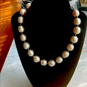 Vintage 1930’s Miriam Haskell Silver Pearl Necklace. Cool, rare, collectable.
